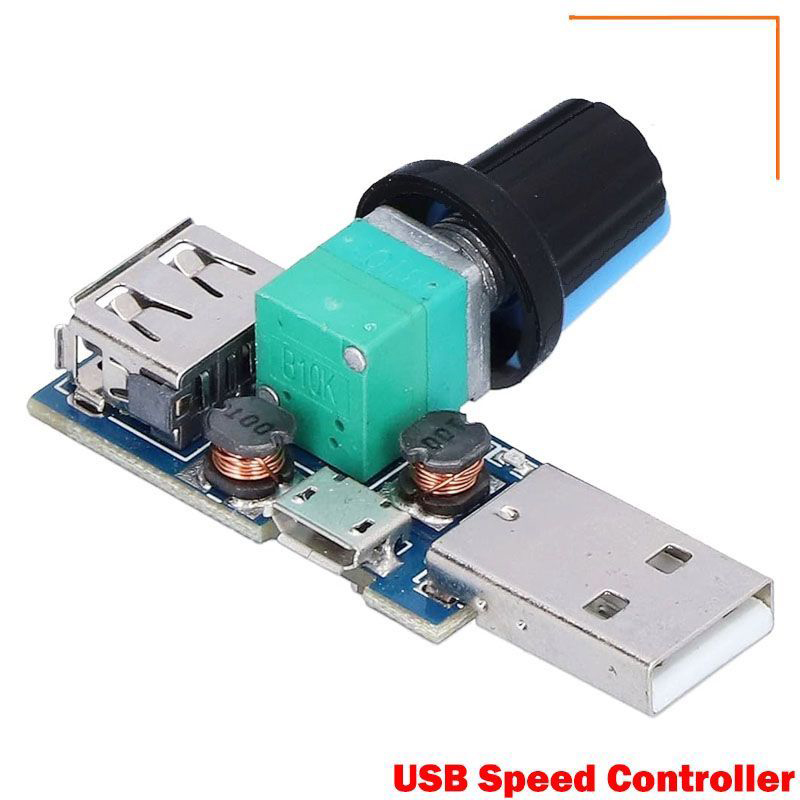 Picture of DC 4V-12V 5W XY-FS USB Fan Stepless Governor USB Fan Speed Controller Multi-Gear Auxiliary Cooling Tool Switch - Blue