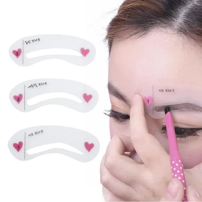 Picture of Eyebrow Stencil Grooming Shaping Assistant Template Drawing Card 3 Pieces