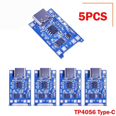 Picture of 5pcs TP4056 Type-c USB 5V 1A 18650 Lithium Battery Charger Module Charging Board with Dual Protection Functions - Blue