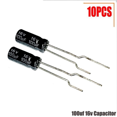 Picture of 100uF 16V Capacitor-10PCS - Black