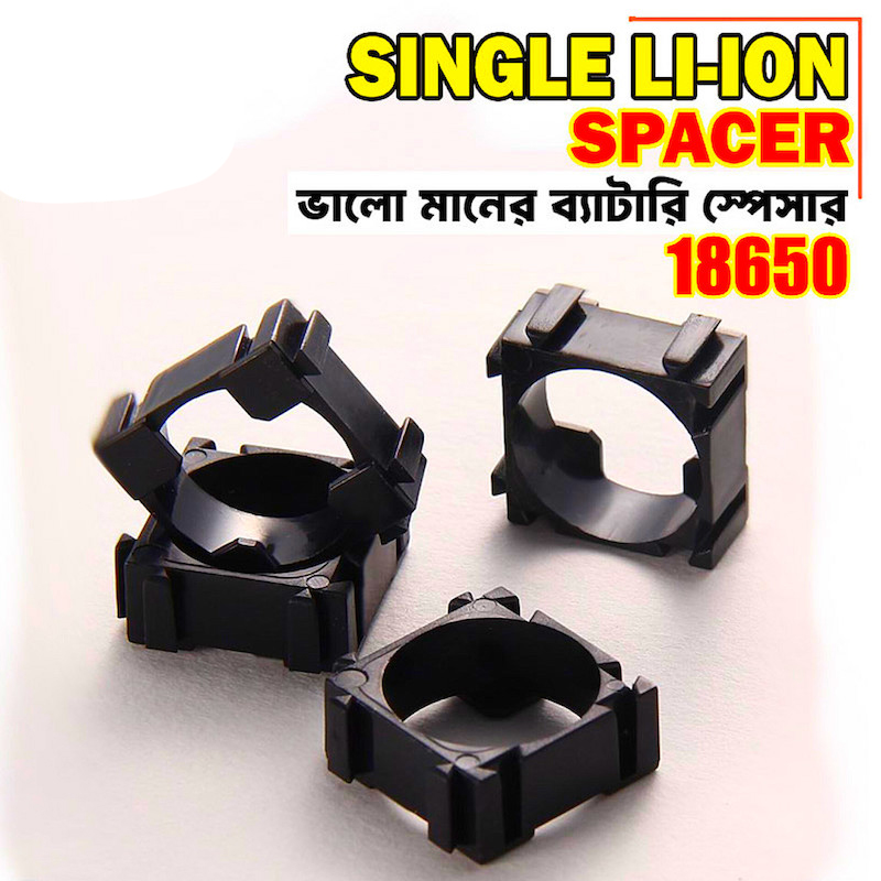 Picture of 18650 Li-ion Battery Case Holder Spacer Bracket for BMS Protection Board Battery Pack 6 PCS Single (For 3 Battery) - Black