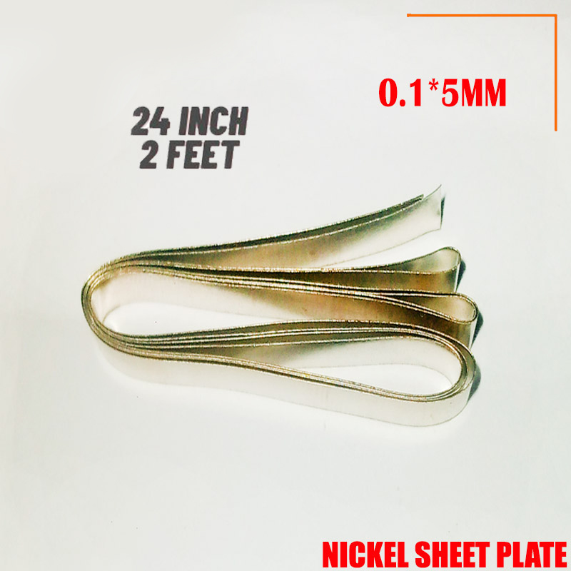 Picture of Nickel Strip for 18650 Li-ion Batteries - 0.1*5mm Nickel Sheet Plate - Suitable for Spot Welding - 24 Inch (2 Feet) Length - Battery Pack Assemblies - Silver