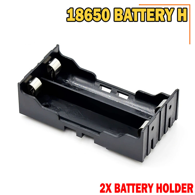 Picture of 18650 Battery Case Holder Bracket Storage Holder 2X Slot for 2 Cell - Black