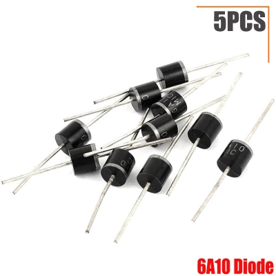 Picture of 5PCS 6A10 Diode 1000V 6A General Rectifier Diode - Black