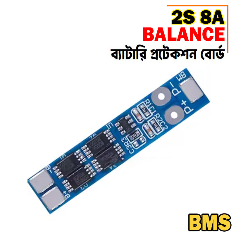 Picture of 2S 7.4V-8.4V 8A 18650 Li-ion Battery Protection Board BMS PCM HX-2S-01 - Blue