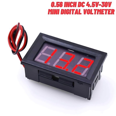 Picture of Two Wires Mini LED Digital Voltmeter Voltage Meter DC 4.5V to 30V Voltage Panel Meter for 6V 12V Electromobile Motorcycle Car Red