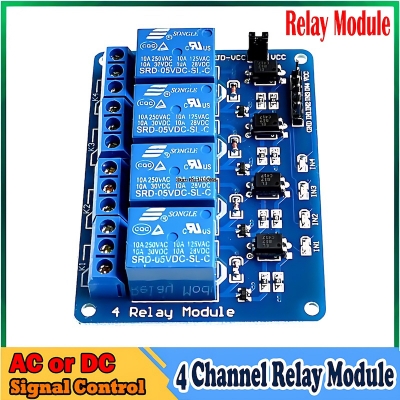 Picture of Unique Make - Arduino Pic Arm Avr DC 5V 4 Channel Relay Board Module Optocoller LED - Vintage Choice - Exclusive Experience - Blue
