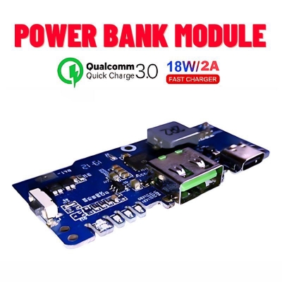 Picture of Fast Charging Power Bank Circuit 5V 2A Output Type C Charging Port Power Bank Circuit - Blue