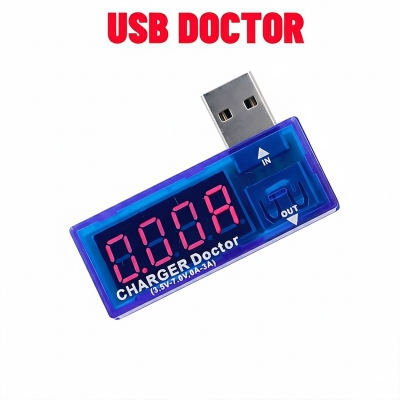 Picture of USB CHARGER DOCTOR Voltage Tester Current Monitor USB Charger Doctor Power Meter 3V-7V Volt 0-2.5A Amp Reader Multimeter LED Screen Portable Ampere Voltmeters Tester - Blue