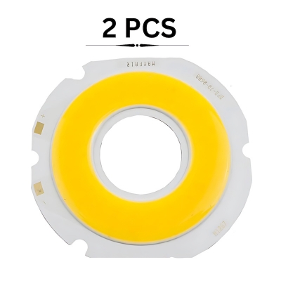 Picture of WHITE Round DC 4V 5W COB SMD LED Light Chip YX-57.2Y-24 - Ultra Bright White 5 Watt LED - Package includes 2 Pieces for Efficient Lighting Solutions - White