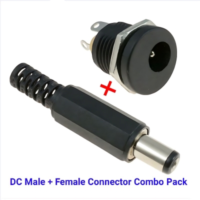 Picture of 3Set DC Jack Socket Female Connector - (3PCS Male +3PCS Female)