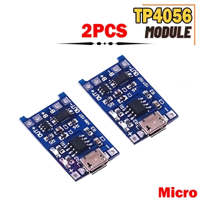 Picture of Tp4056 2PCS Lot 18650 Lithium Battery Charging Board Module Charger Modules TP 4056 (2PCS) - Blue