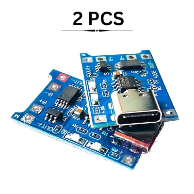 Picture of TP4056 Type-c USB 5V 1A 18650 Lithium Battery Charger Module - Comes with Dual Protection Functions - Efficient Charging and Battery Management - Blue