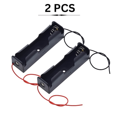 Picture of 2PCS 18650 Single Cell Lithium Battery Holder - Plastic Case with Lead Wire - Securely Holds 3.7V li-ion Batteries in Place