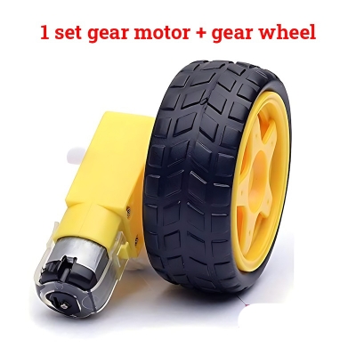 Picture of 1 পিস প্লাস্টিকের হলুদ গিয়ার মোটর dc 3v-6v + 1 পিস স্মার্ট গাড়ি রোবট প্লাস্টিকের টায়ার গিয়ার হুইল - dc motor - Minimalistic Sophistication