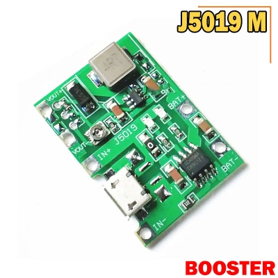 Picture of J5019 Li-ion 3.7/4.2 Volt Battery Charger Board + DC-DC Step Up and Down Boost Module - Green