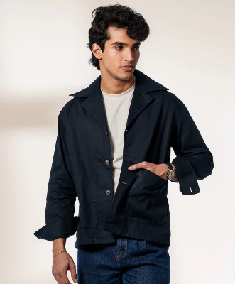 Picture of Safari Jacket in Light Navy Blue