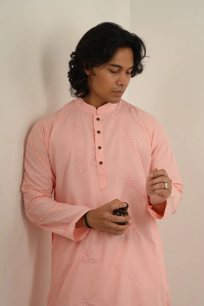 Picture of Raed Embroidered Panjabi in Pink