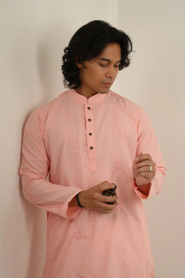 Picture of Raed Embroidered Panjabi in Pink