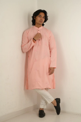 Picture of Raed Embroidered Panjabi in Pink