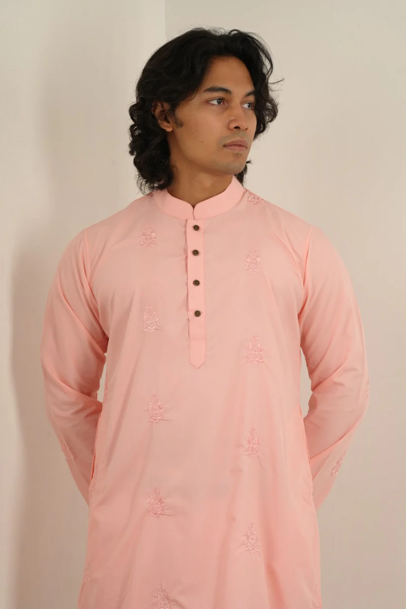 Picture of Raed Embroidered Panjabi in Pink