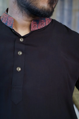 Picture of Obsidian Black Mughal Panjabi