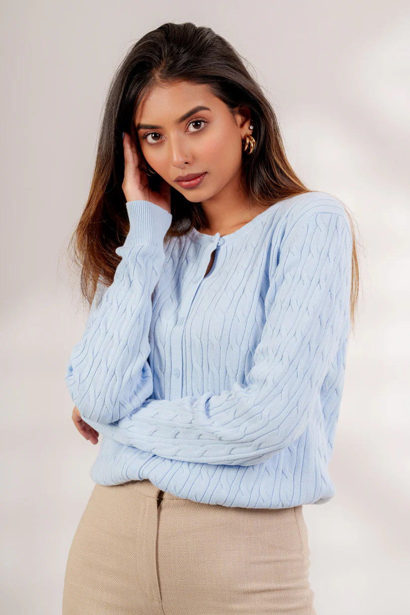 Picture of Mia Cable knit Cardigan Pink