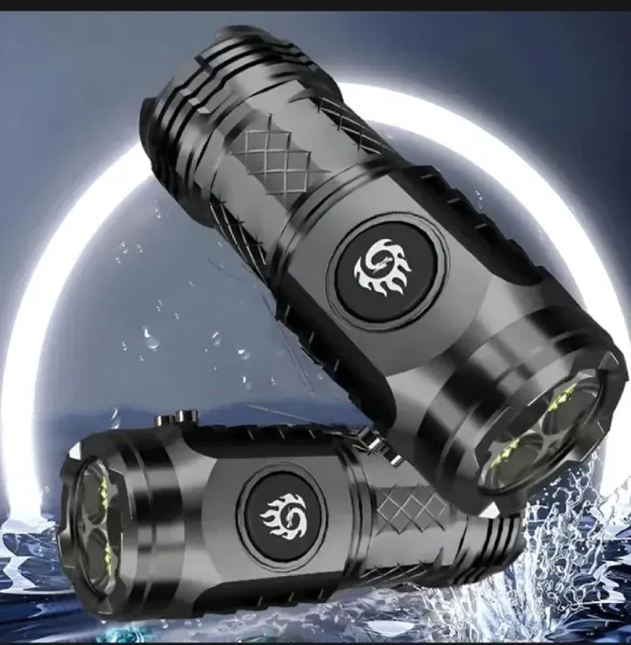 Picture of Mini Tactical Torch Super Bright 3 Led Flashlight Type C Rechargeable Multicolor