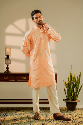 Picture of Amir Embroidered Panjabi in Peach