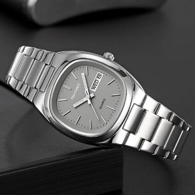 Picture of Skmei 2420 Multifunctional Quartz Watch for Men- Silver & Grey