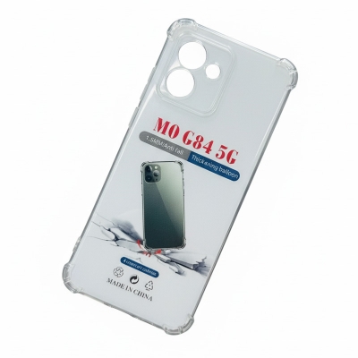 Picture of For Motorola G84 without finger Luxury Crystal Clear Case Soft Silicone Shockproof Transparent Shell TPU Back Cover G84