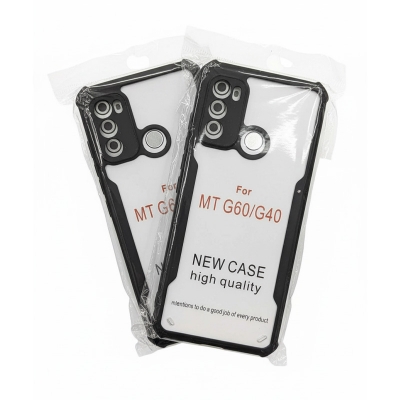 Picture of For Motorola Moto G40 Fusion G60 Hard Covers Shockproof Soft Black Rubber Frame Camera Protection Clear Back Transparent Mobile Phone Cases