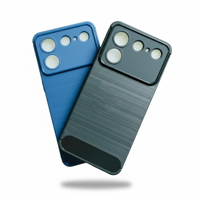 Picture of ZTE Blade A54 Back Cover Premium Silicone Soft Case With Carbon Fiber Texture Design Official ZTE A54 Back Cover