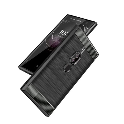 Picture of Sony Xperia XZ3 Carbon Fiber High Quality Soft Mobile Back Cover (Black) for Sony Xperia XZ3