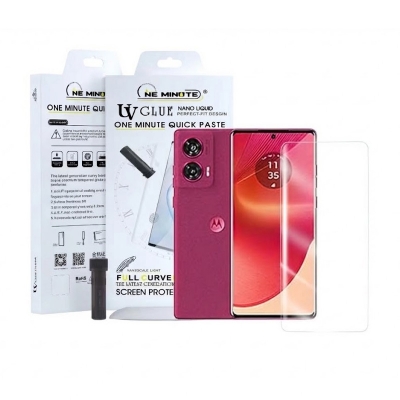 Picture of UV Glue Curved Tempered Glass Screen Protector For Motorola Edge 50 Fusion Screen Guard Gorilla Glass Protector With Easy Installation Kit (Edge 50 Fusion)