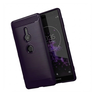 Picture of Sony Xperia XZ2 Compact Carbon Fiber High Quality Soft Mobile Back Cover (Black) for Sony Xperia XZ2 Compact