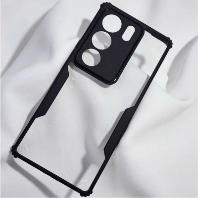 Picture of For Vivo V30 Lite Transparent Black Shockproof Camera Protective Premium Quality Back Cover