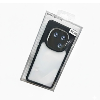 Picture of For Redmi Note 14 Pro 5G Back Cover Case | 360 Degree Protection | Shock Proof Design | Transparent Back Cover Case for Redmi Note 14 Pro (PC & TPU, Black Bumper)