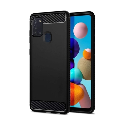 Picture of For Realme C17 / Realme 7I Carbon Fiber High Quality Soft Mobile Back Cover (Black) for Realme C17 / Realme 7I