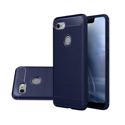 Picture of For Google Pixel 3 XL Carbon Fiber High Quality Soft Mobile Back Cover (Black) for Google Pixel 3 XL