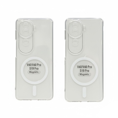 Picture of For Vivo V40 /V40 Pro Anti Yellow Hard MagSafe Compatible Shockproof Transparent Slim Fit Wireless Charging supported Phone Back Case Mobile Cover