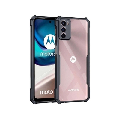 Picture of For Motorola Moto G42 Clear Back Hard Covers Shockproof Soft Black Rubber Frame Camera Protection Transparent Mobile Phone Cases