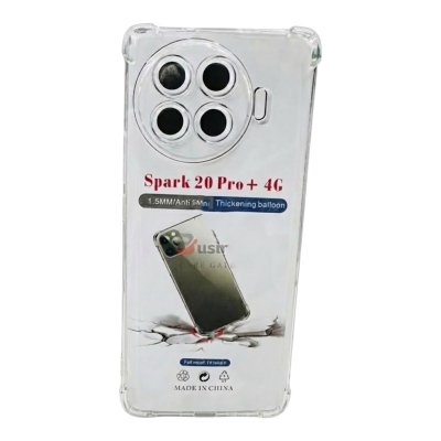 Picture of For Tecno Spark 20 pro plus Flexible Clear Transparent Soft TPU Back Case Cover