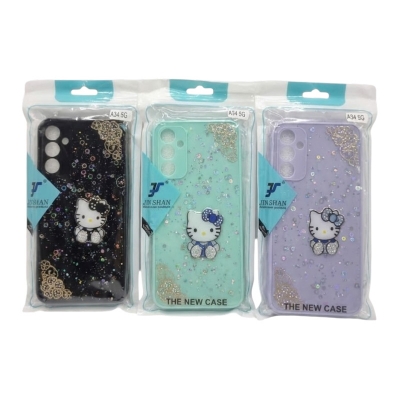 Picture of for Samsung A34 5G Back Cover Cloud Astronaut Lambskin Texture PU Leather Back For Girls Boys Soft Phone Case