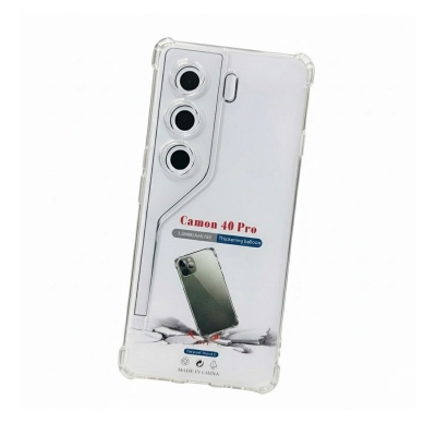 Picture of For Tecno Camon 40 Pro Silicone Airbag cover Shockproof Transparent Protective Clear Back Cover TPU Case