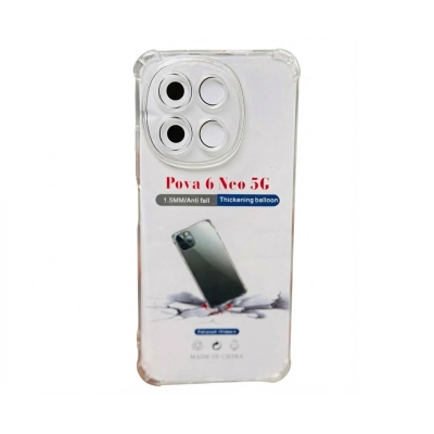 Picture of For Tecno Pova 6 Neo 5G Silicone Airbag cover Shockproof Transparent Protective Clear Back Cover TPU Case
