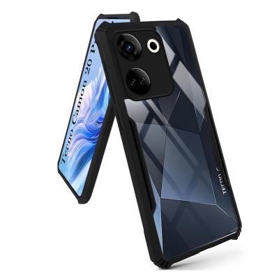 Picture of Tecno Camon 20 4G / Tecno Camon 20 Pro 4G Edge-Reinforced Shockproof Cushion Back Clear Hybrid Transparent Hard Cover Casing
