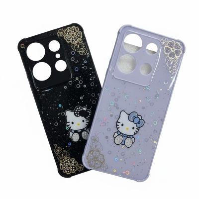 Picture of for Redmi Note 13 4G Back Cover Elegant Girl Pattern Cream Texture Wavy Soft Silicone Mobile Phone Covers