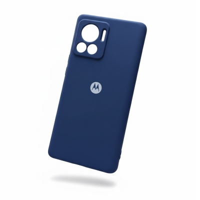 Picture of For Motorola Moto Edge 30 Ultra Silicone Cases Shockproof Drop Protection Tested 2023 Round Edge Camera Bumper Perfect Fitting In Black & Blue Color Phone Back Covers