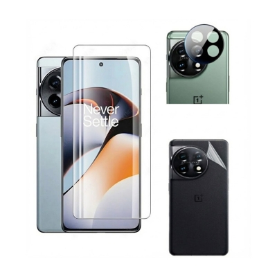 Picture of 3in1 Combo Pack For One Plus 11R UV Glass Screen Protector + Camera Glass Protector + Back Protector Film